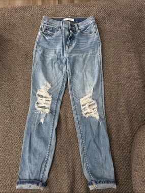 eunina Light Blue Distressed Boyfriend Jeans